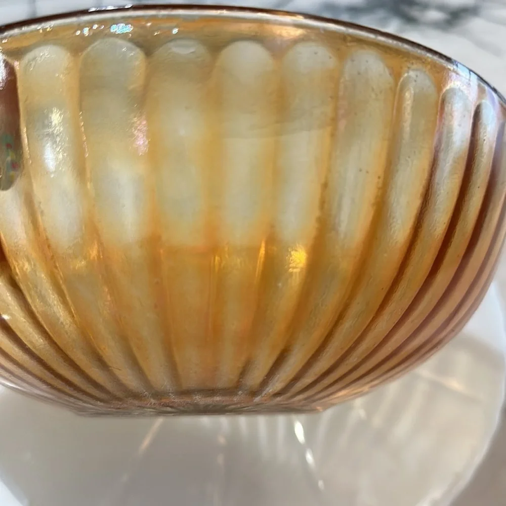 Imperial Original Carnival Glass Smooth Rays Marigold Rubigold